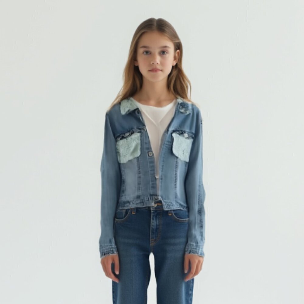 C&C California girl  denim jacket fleece heart 14
